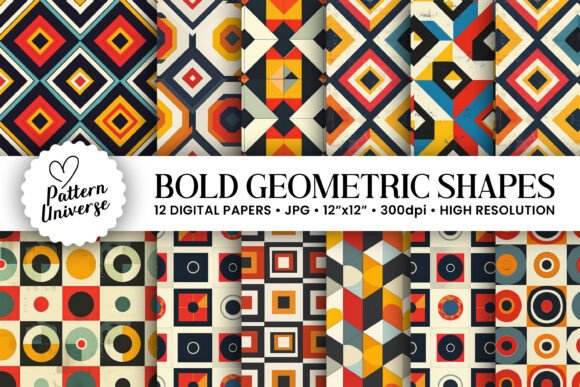 Bold Geometric Shapes Digital Papers