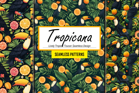 Bringing the Rainforest to Your Workspace with a Lively Tropical Toucan Seamless Pattern