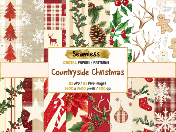 Countryside Christmas Digital Papers