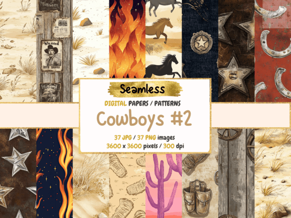 Cowboys 2 Seamless Digital Paper: Redefining Western Aesthetics in Modern Design