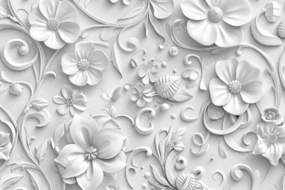 Elegant Floral Relief: Integrating Serene Art into Creative and Professional Workflows