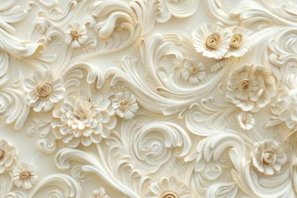 Elegant White Floral Art: A Versatile Design for Modern Spaces