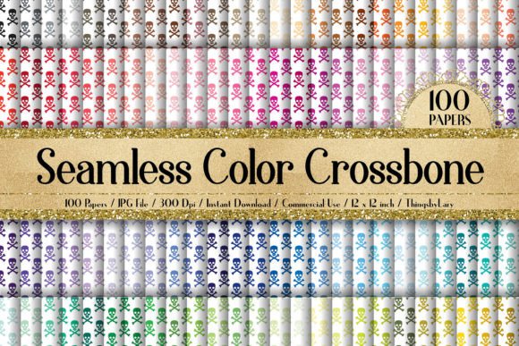 Elevating Digital Design with Seamless Color Crosses Bones Papers