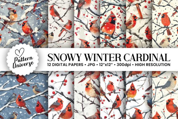 Embrace the Magic of Winter: A Complete Guide to Snowy Winter Cardinal Digital Papers for Your Next Craft Project