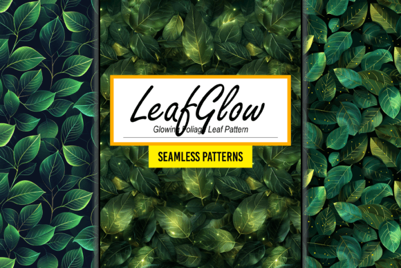 Glowing Foliage Leaf Seamless Pattern