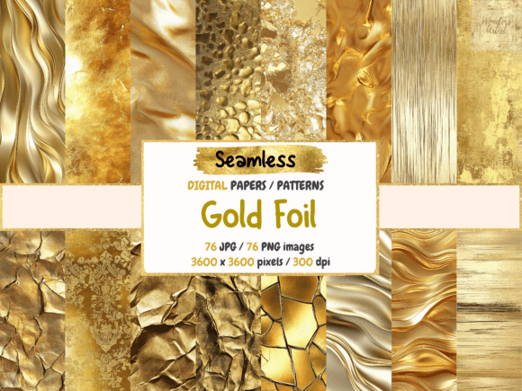 Gold Foil Digital Papers: Elevating Design with Luminous Elegance