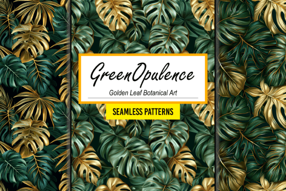 Golden Leaf Botanical Seamless Pattern