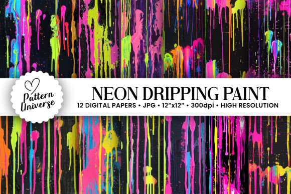 Neon Dripping Paint Digital Papers: A Comprehensive Guide to AI-Generated Creative Assets