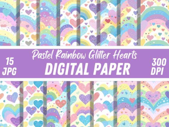 Pink Pastel Rainbow Girly Glitter Hearts: The Ultimate Digital Resource for Creative Projects