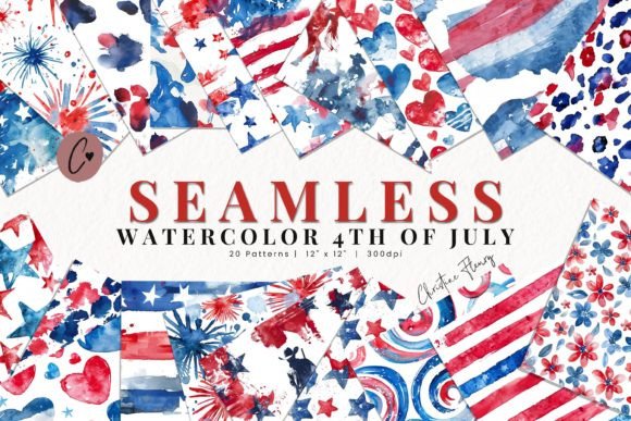 Seamless Watercolor 4th of July Paper: A Creative Resource for Digital and Physical Projects