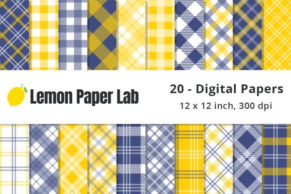Seamless Yellow, Blue and White Plaids: A Versatile Foundation for Digital Design