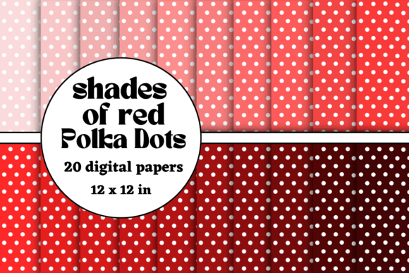 Shades of Red Polka Dots Digital Papers