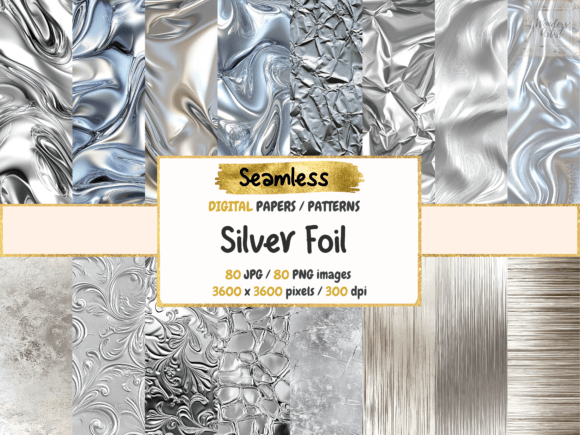 Silver Foil Seamless Digital Papers
