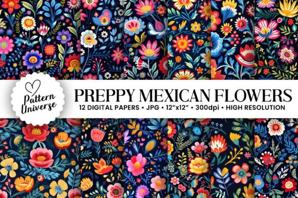 Unlocking Creativity with Preppy Mexican Flowers Digital Papers