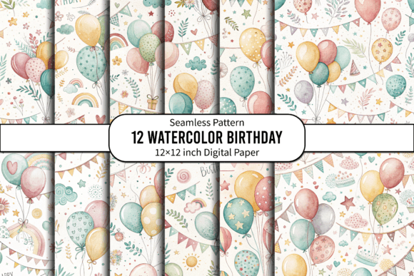 Whimsical Birthday Balloons Banners for Creative Design